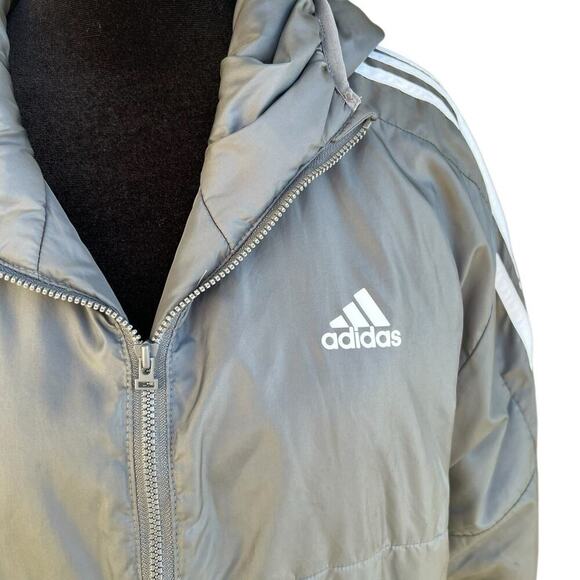 Adidas nylon, hooded, full zip, jacket, insulated & waterproof, men's size M - Picture 1 of 12